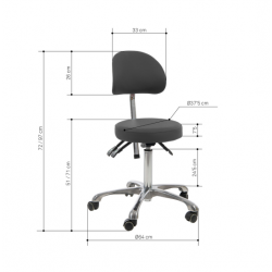 Tabouret avec dossier Rhoda (gris) | Distributeur officiel de WEELKO