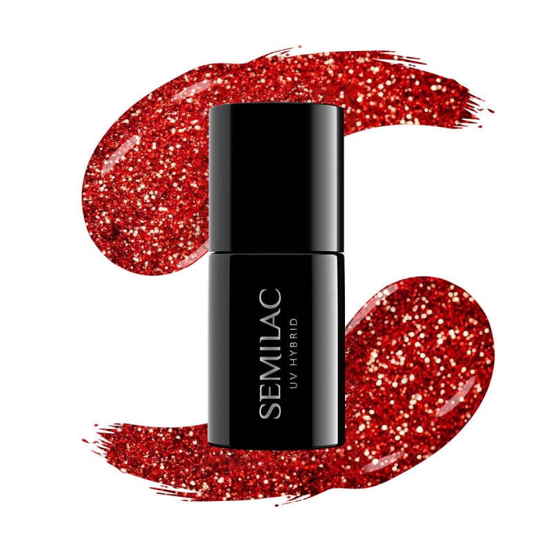 Vernis Semilac nº318 Burgundy Red Glitter | MaterielEsthetique.fr