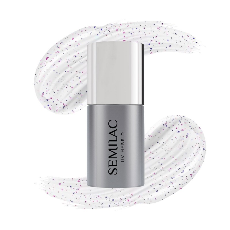 Semilac T15 Top No Wipe Blinking Blue & Violet Flakes 7ml | Materie...