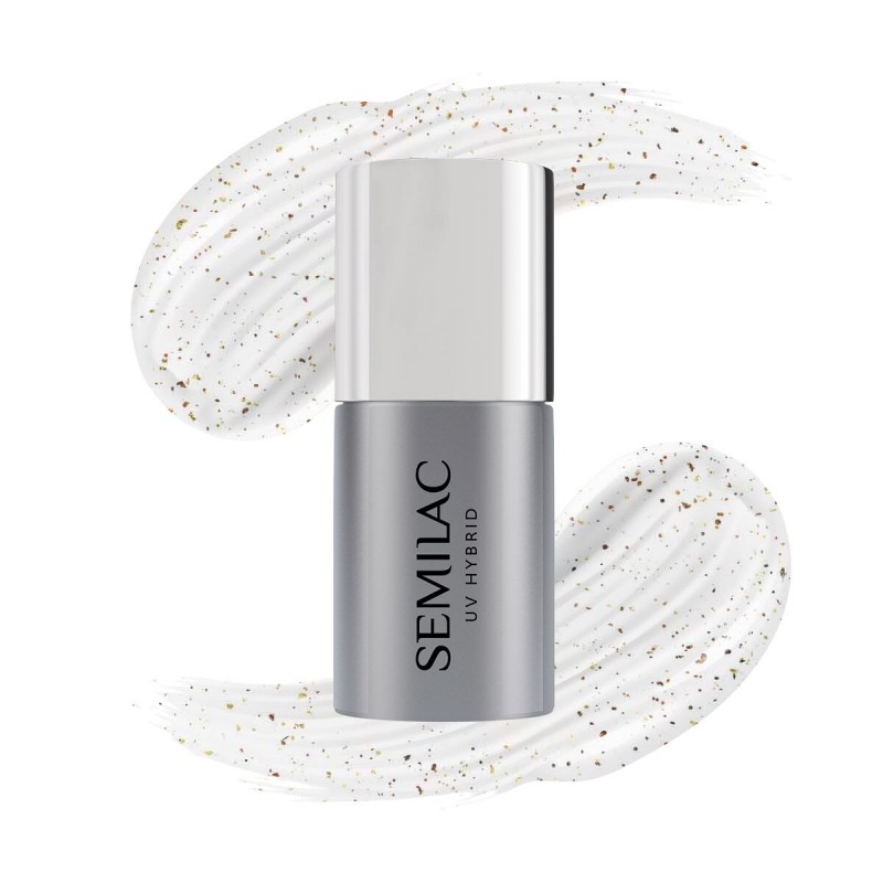 Semilac T13 Top No Wipe Blinking Copper & Gold Flakes 7ml | Materie...