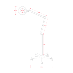 Lampe loupe LED professionnelle pied roulettes 5 dioptries Weelko