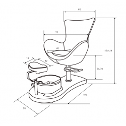 Chaise de pédicure Crem | Distributeur officiel de WEELKO