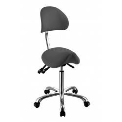 Tabouret avec dossier Koren (gris) | Distributeur officiel de WEELKO